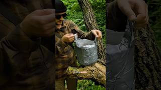 Survival skills Making a Bucket from Duct Tape and Bag 💼 shortsvideo bushcraft lifehack [upl. by Eniamrahc]