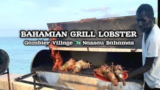 Bahamaian Food 🇧🇸 Grill Lobster Tail  Conch Fritters bahmianfood lobster food Bahamas [upl. by Nidnarb]