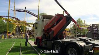 Kermis Haarlem 2018 Transport en opbouw Zaanenlaan Deel 6 [upl. by Cherry166]