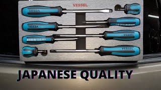 VESSEL SCREWDRIVER SET REVIEW MADE IN JAPAN SCREWDRIVER SET QUALITY TOOLS [upl. by Ridgley721]