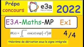 PrépaConcours E3A polytech2022MathsMPEx1dérivation signe sommepartie 4 4 Sujet corrigé [upl. by Lenee]