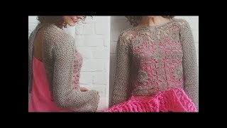 👚 Bluzka Na Szydelku 10k Part 2  Crochet Blouse For Woman [upl. by Stine]