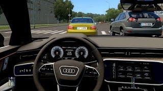 City Car Driving  Audi A6 55 TFSI  High Traffic [upl. by Anaidni]