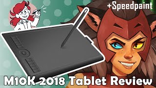 GAOMON M10K2018 Unboxing Tablet Review  Speedpaint [upl. by Ewolram]