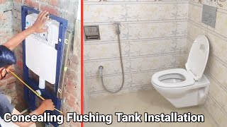 Wall Mounted Commode Flush tank installation  Conceal toilet flush tank fitting  wc suspendu [upl. by Ogdon381]