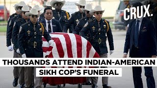 Sandeep Dhaliwal  Thousands Attend Slain IndianOrigin Sikh Cops Funeral in Texas  CRUX [upl. by Mercier781]