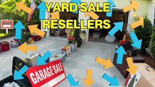 YARD SALE RESELLER GOING TO GARAGE SALES PACKED WITH RESELLERS [upl. by Balkin]