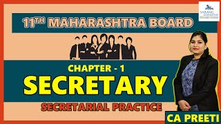 CHAPTER 1  LECTURE 2  SECRETARY  11TH SECRETARIAL PRACTICE  MAHARASTRA BOARD [upl. by Anas579]