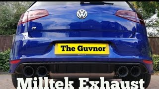 VW MK 7 Golf R DSG Standard Vs Milltek Non Resonated Exhaust  Comparison [upl. by Girish]