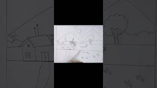 drawing stepbystepscenery chobiaka sceneryforbeginners easydrawingviralvideo viralshorts [upl. by Enieledam884]