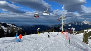 Skigebiet Saalbach Skifahren⛷️  Hinterglemm Leogang Fieberbrunn Tirol Österreich [upl. by Nekcerb]