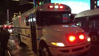 NYC Department Of Corrections Prisoner Transportation Bus Responding With NYPD Police Units During T [upl. by Nnylatsyrc]