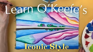 Paint a Georgia OKeeffe Masterpiece  Easy Tutorial [upl. by Wailoo]