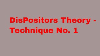 Dispositors Theory  Shri C S Patel Sir  Book Technique [upl. by Edrea883]