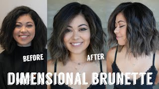 Hair Transformations with Lauryn Dimensional Brunette on previous darkened highlights Ep 208 [upl. by Kcirrek]