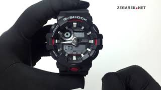 Ustawienie podświetlenia oraz opcji AUTOLIGHT w Casio GSHOCK GA700  ZEGAREKNET [upl. by Adnotal]