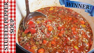 The ULTIMATE Stuffed Pepper Soup Recipe  Fire Roasted Tomatoes amp Peppers [upl. by Nida]