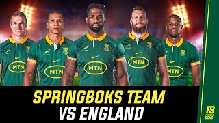 Springboks Team vs England  Springboks Team Announcement  Springboks Player Profiles [upl. by Tehc46]