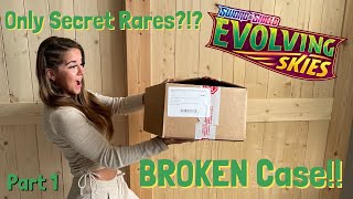 🔥 Only Secret Rares 🔥 Broken Evolving Skies Sleeved Booster Pack Case  Part 1 [upl. by Ydnic221]