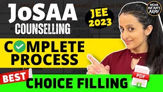 JoSAA Counselling Procedure 2023  Best Choice filling Orderwith PDF  Registration  Neha Agrawal [upl. by Chem555]