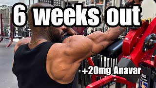 6 weeks out  20mg Anavar per Day  Back Workout [upl. by Anawait]