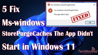 Fix ms windows storePurgeCaches The App didnt start in Windows 11 Fix Microsoft Store Error [upl. by Lebezej]