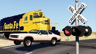 Train Close Calls amp NearMiss Accidents 4  BeamNGdrive [upl. by Avram]