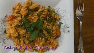 How To Make Vegetable Cheesy Pasta Recipe In Bangla  Pasta with Red And White Sauce [upl. by Atel]