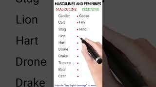 Masculines and feminines part 9 english esl englishlanguage [upl. by Hars]