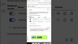 How to Use Secrets in Google Colab Easy Tutorial coding programming googlecolab [upl. by Barnie]