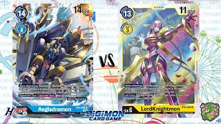 DIGIMON TCG Local match Aegisdramon Blue vs LordKnightmon Yellow  TEA COFFEE AND GAMES [upl. by Siraj]