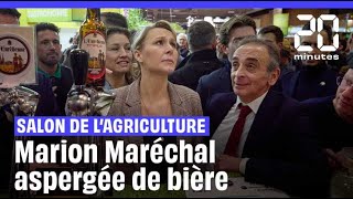 Salon de lAgriculture  Marion Maréchal aspergée de bière [upl. by Audy]