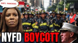 Just NowFDNY Backtrack HUNTas Letitia James Suffer firefighter Boycott booedcheese to Trump [upl. by Auroora]