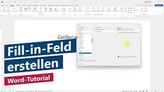 FillinFeld erstellen Eingabeaufforderung in Vorlage – WordTutorial [upl. by Hsenid]