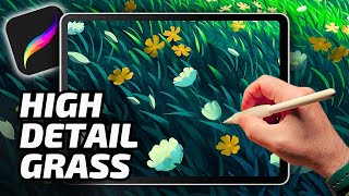 PROCREATE high detail GRASS Tutorial [upl. by Shuping545]