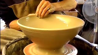 Making a Clay Pottery Bowl on the Wheel [upl. by Ahseinad]