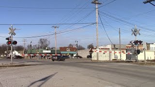 Second Street Railroad Crossing  TPampW 3443 and 2070 in Watseka Illinois [upl. by Moncear]