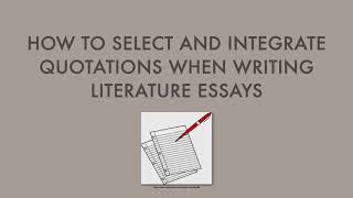 How to integrate quotes in an English literary essay [upl. by Pokorny]