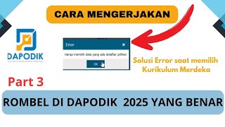 CARA MENGISI ROMBONGAN BELAJAR YANG BENAR DI DAPODIK 2025 [upl. by Nodnab264]