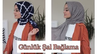 ŞAL BAĞLAMAİğnesiz Kolay Şal BağlamaHijab Tutorial [upl. by Pacifa327]