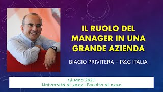 quotIL RUOLO DEL MANAGER IN UNA GRANDE AZIENDAquot by BPrivitera [upl. by Ecirtap]