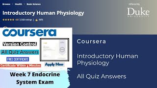 Endocrine System Exam Quiz Answers for Human Physiology Week 7 Free Certificate [upl. by Anala]