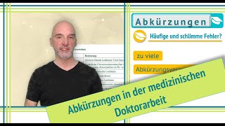 Abkürzungen in der medizinischen Doktorarbeit [upl. by Oiralednac]