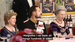 2 Gala Banquet at Christiansborg  HMThe Queens 40th Jubilee as Reign 2012 [upl. by Notreb]