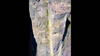 Pulpit Rock Preikestolen Beautiful Nature Norway theseekers travel shorts [upl. by Heins321]