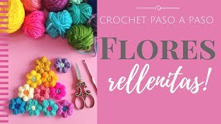 FLORES RELLENITAS EN CROCHET  Paso a Paso por mamaQuilla [upl. by Cornew]