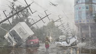 Cities in China Collapse Super Typhoon Saola brings destruction to Hong Kong and Guangdong [upl. by Farrish780]