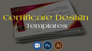 Certificate Design Download For MS Word Photoshop And Illustrator English Photoshop Tutorial [upl. by Aidyn]