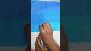 Moonlight scenery drawing with oil pastelTutorial shorts [upl. by Aiderfla836]