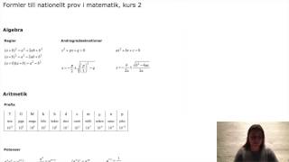 Matte 2a 2b 2c HUR ANVÄNDER MAN FORMELBLADET [upl. by Lebam]
